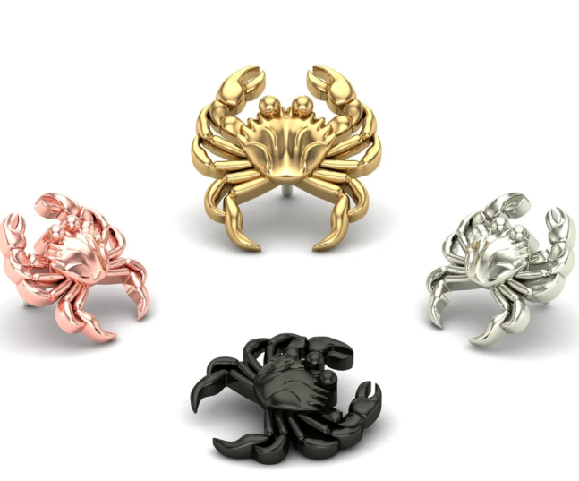 Crab 14k Gold Threadless End