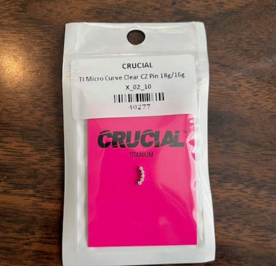 Micro Curve Clear CZ Threadless Titanium End