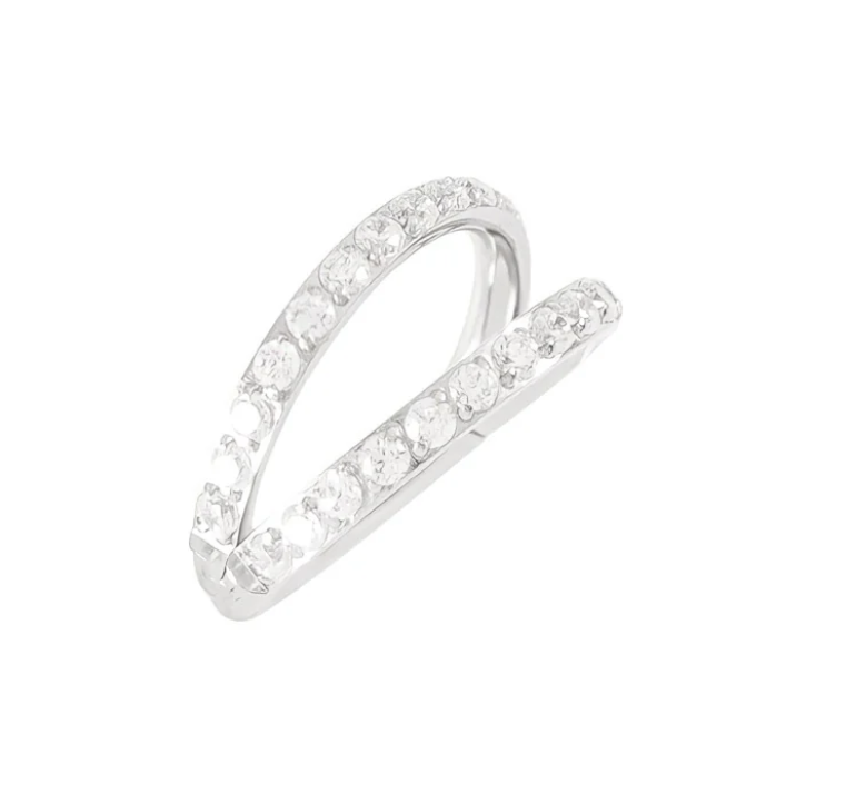 Titanium Double Row Clicker with CZ Stones