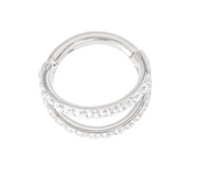 Titanium Double Row Clicker with CZ Stones