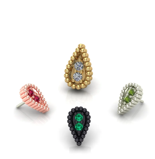 Drop Beads 14k Gold Threadless End