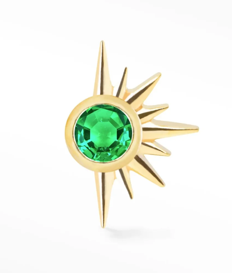 Demi Star 14k Gold Threadless End with Gemstone