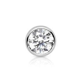 Threadless Titanium Extreme Low Profile Faceted Gem Ball