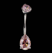 Pear Cut Premium Zirconia Navel Ring