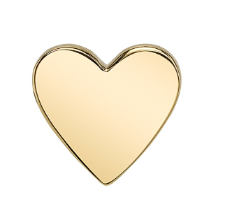 Flat Heart 14k Gold Threadless End