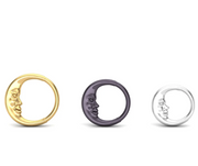 14k Gold Flat Moon Clicker
