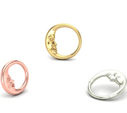 14k Gold Flat Moon Clicker