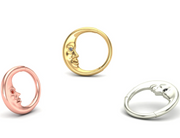 14k Gold Flat Moon Clicker