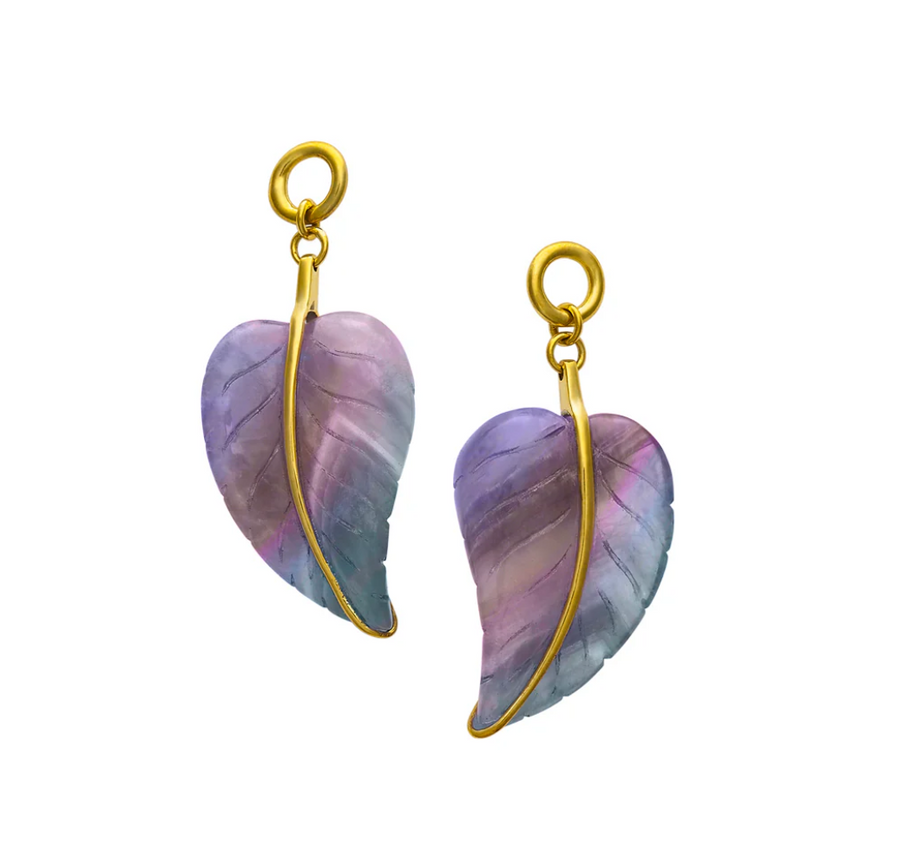 Stone Leaf Dangle Pair