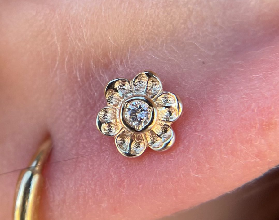 Flower with Gemstone