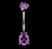 Pear Cut Premium Zirconia Navel Ring
