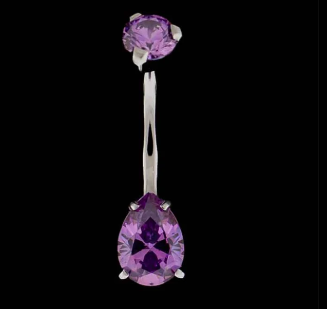 Pear Cut Premium Zirconia Navel Ring