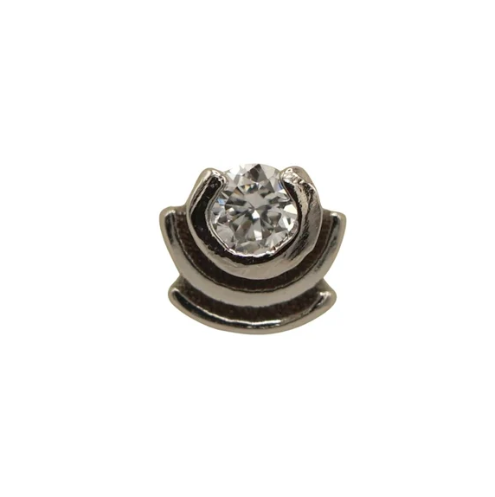 Fracture 14k Gold Threadless Top with Diamond