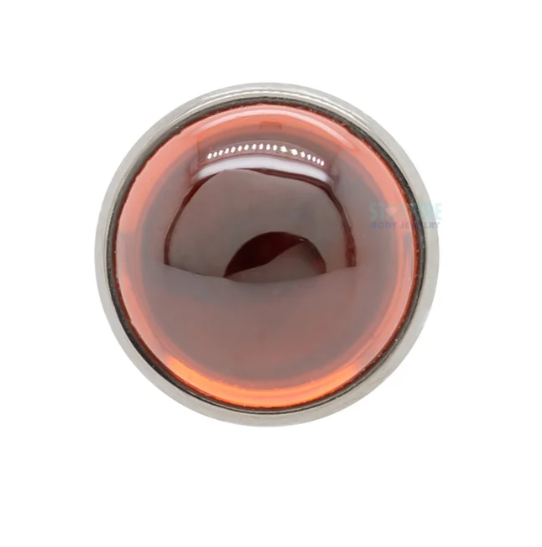 Threaded Titanium Natural Stone Cabochon Gem End