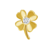 14k Gold Four Leaf Clover with Gem