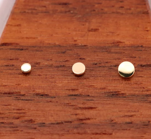 14k Gold Threadless Disk