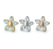 18K Gold Flower Gem