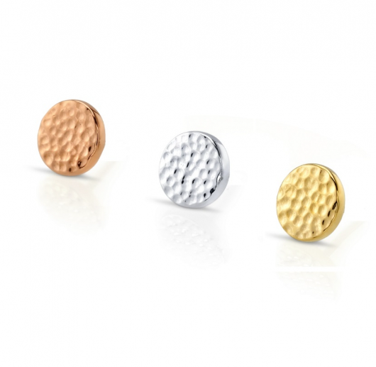 14k Gold Hammered Disk