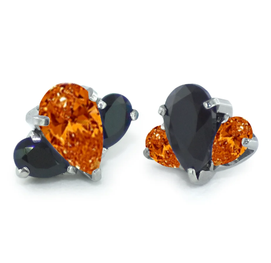 Halloween Pear Cut Gem Fan Clusters