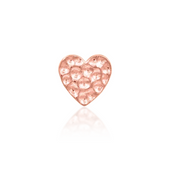 Hammered Heart 14k Gold Threadless Top
