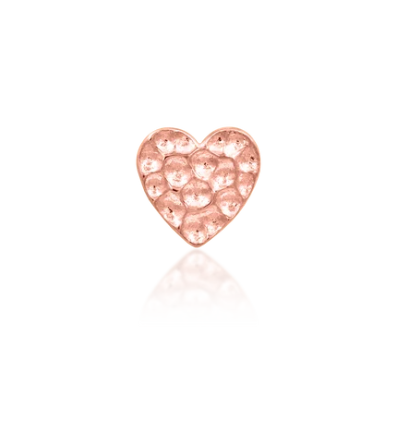 Hammered Heart 14k Gold Threadless Top