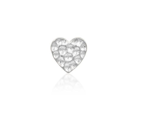 Hammered Heart 14k Gold Threadless Top
