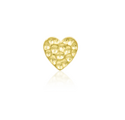 Hammered Heart 14k Gold Threadless Top