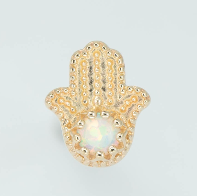 Hamsa 14k Gold Threadless End