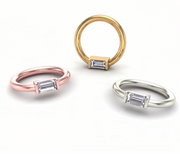 14k Gold Baguette Seam Ring