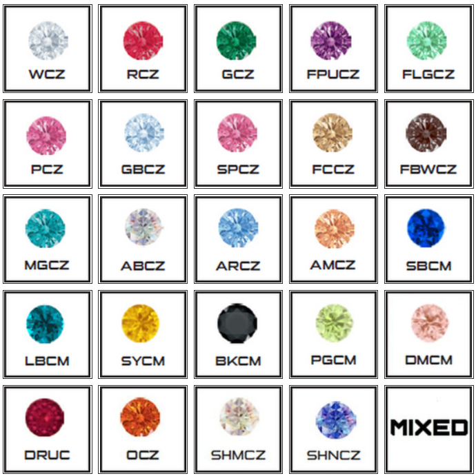 Threaded Titanium Extreme Low Profile Faceted Gem Ball