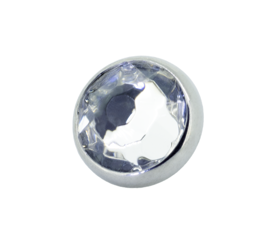 Titanium Flat Backed Faceted Gem End