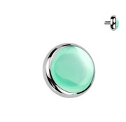 Threaded Titanium Natural Stone Cabochon Gem End
