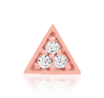 Gold Triangle Top with 3 CZ stones