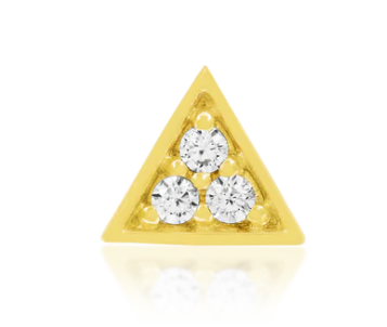 Gold Triangle Top with 3 CZ stones