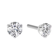 Titanium Three Prong Set CZ Threadless End