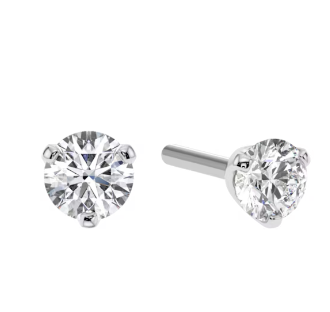 Titanium Three Prong Set CZ Threadless End