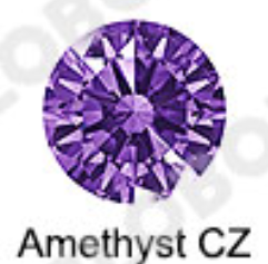 Titanium Three Prong Set CZ Threadless End