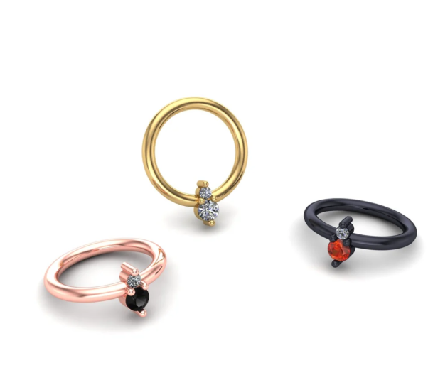 14k Gold Lina Gemstone Seam Ring