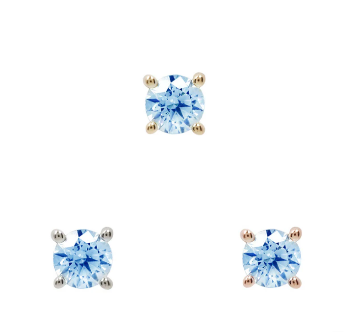 Prong Set 14k Gold Threadless End with Gemstone
