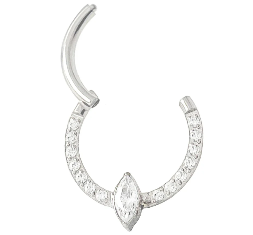 Titanium Marquise CZ Clicker