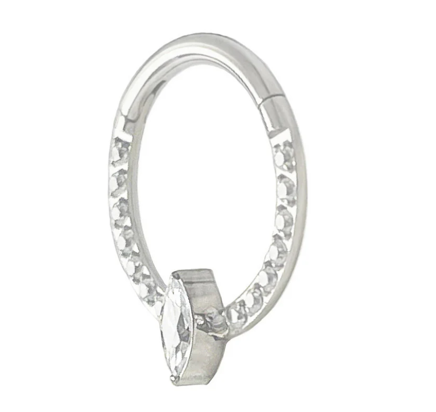 Titanium Marquise CZ Clicker