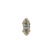 The Marquise 14k Gold Threadless Top with Diamonds