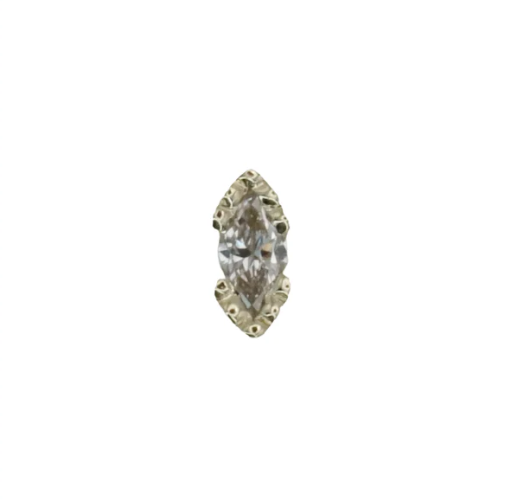 The Marquise 14k Gold Threadless Top with Diamonds