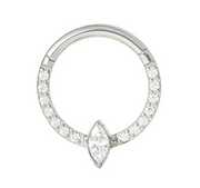 Titanium Marquise CZ Clicker