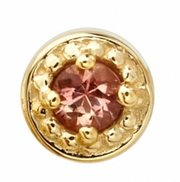 Milgrain 14k Gold with Gemstone Threadless End