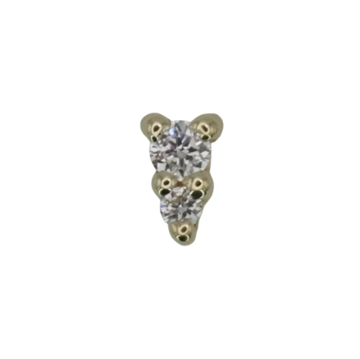 Mini Acclaim 14k Gold Threadless Top with Diamond