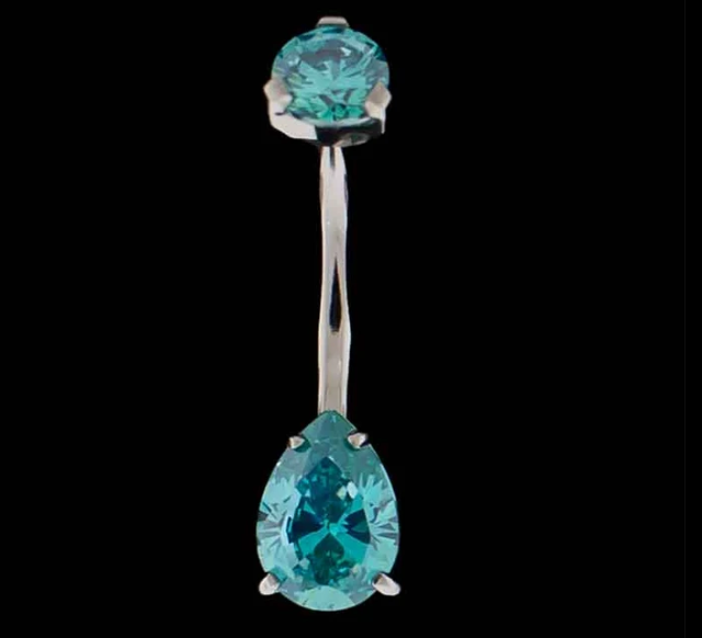 Pear Cut Premium Zirconia Navel Ring