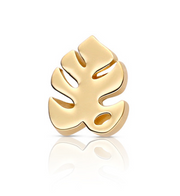 18k Gold Monstera Leaf Threadless End