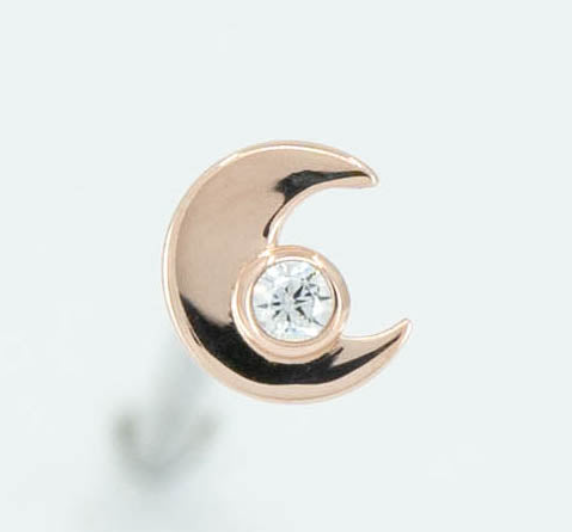 Moon Bezel 14k Gold Threadless End