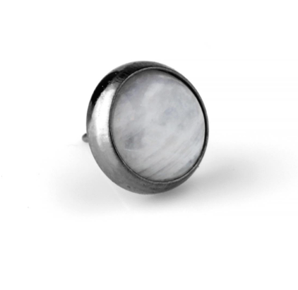 Threaded Titanium Natural Stone Cabochon Gem End